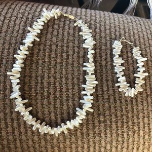 Vintage Napier Faux Freshwater Stick Pearl Necklace & Matching bracelet
